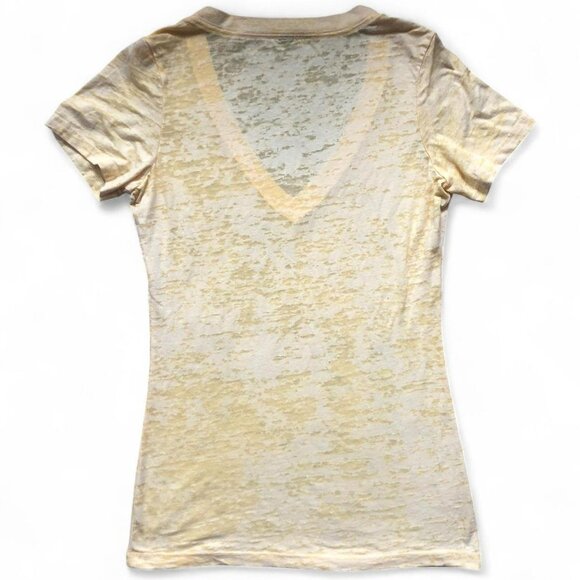 Sheer Butter Yellow Burnout Tee - Picture 3 of 5
